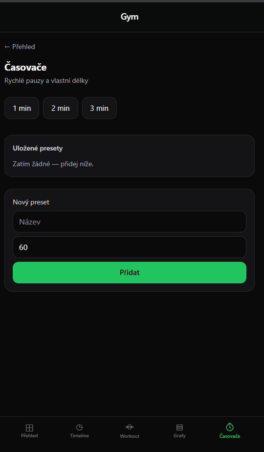 Gym — Časovače
